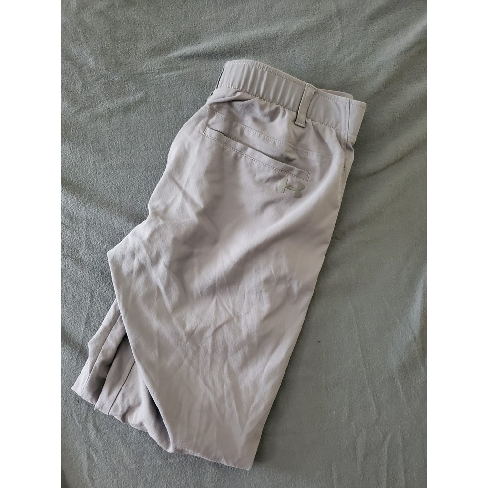 Under Armour Golf Pants Mens 32x32 ( 31) Gray Elastic Waist Straight Leg